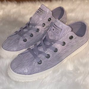 Kids Purple Sparkly Low-top Converse
